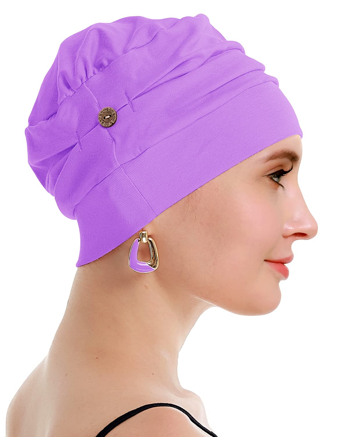 Osvyo Chemo Turbanti per donne cancro perdita capelli cappello – cotone leggero copricapo sigillato imballaggio, taglia unica