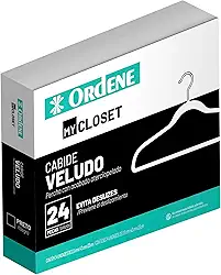 Ordene - Cabide de Veludo, Cor Bege, Caixa com 24 Peças, Linha My Closet