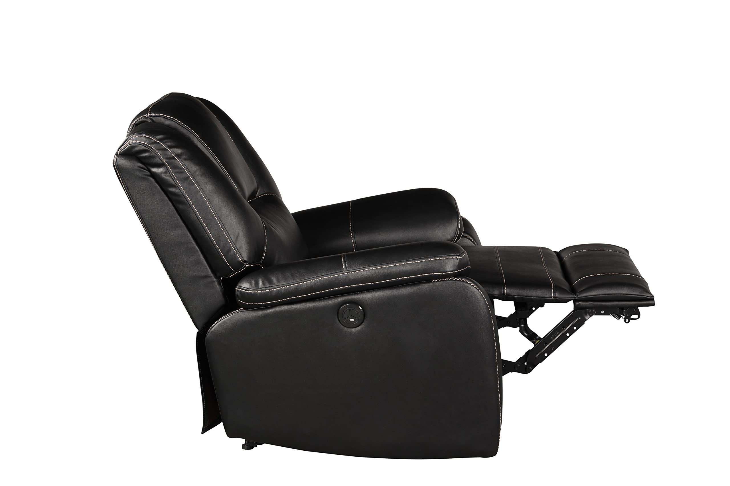 Tiokean 3 Pieces Living Room Furniture,Sofa+Loveseat+Chair,Reclining Couch for Home/Office,Black view 5