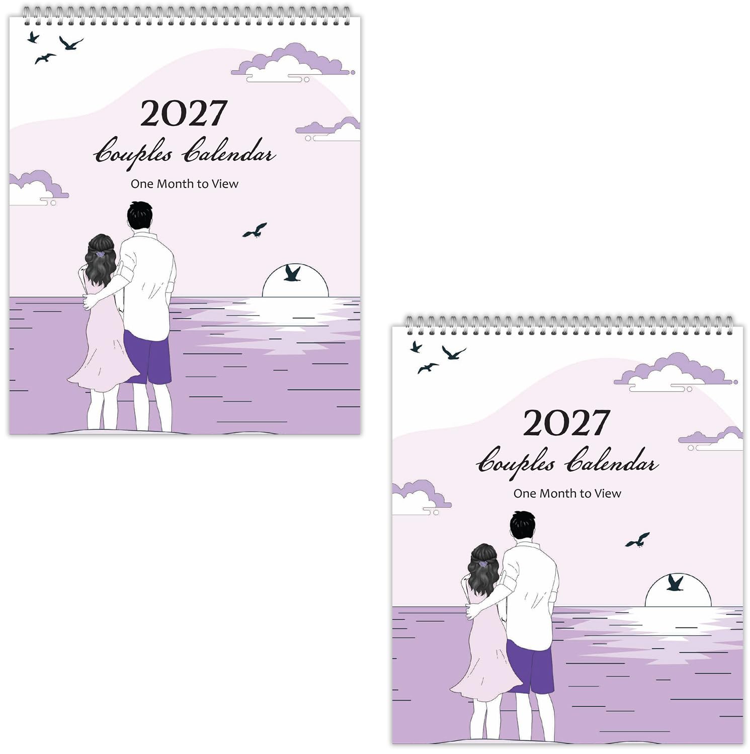 ARPAN 2027 Couples Calendar for 2 People | One Month to View Family Organiser | Vintage Art Design | Monthly Wall Planner with 4 Columns, Birthday Reminder | Jan–Dec 2027 (2027 Calendar - Pack of 2) — image 1