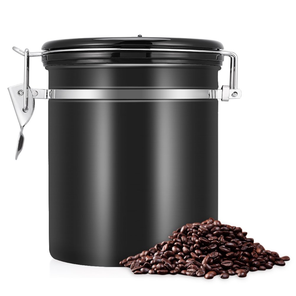 HERCHR Contenitore Ermetico In Acciaio Inox 304 Per Caffè, Tè E Alimenti, Portatile Da 420 Ml, Con Coperchio A Tenuta, Per Zucchero, Cereali E Spezie - 3
