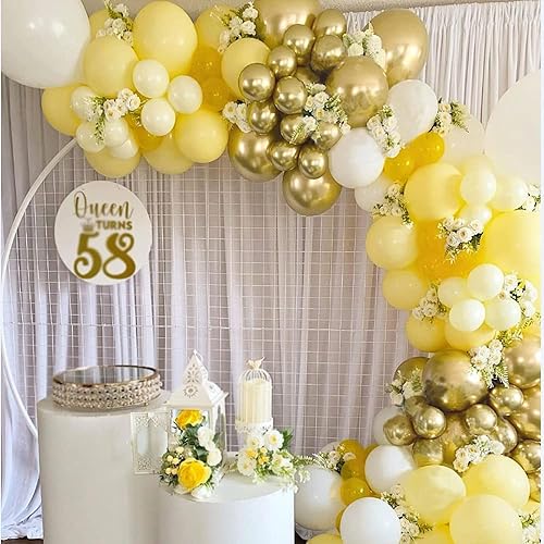 Desde 100 piezas de guirnaldas de globo amarillo kit blanco metálico dorado látex Globos para boda fiesta de verano niños decoraciones de cumpleaños