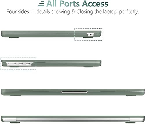 Miniatura 7 de TWOLSKOO Funda compatible con M4 MacBook Air de 15 pulgadas versión 2025-2023 M4 A3241 M3 A3114 M2 A2941, carcasa rígida de plástico, protector de