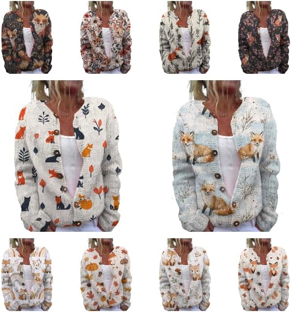 Womens Cardigan Sweater Chunky Plus Size Lightweight Botton Casual Long Sleeve Sweater Winter Fall Tops - Image 4