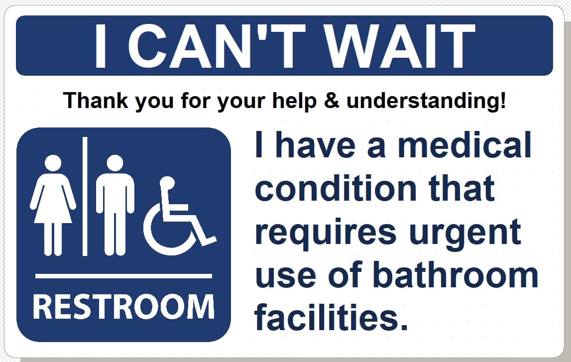 I Can't Wait Bathroom Card IBS IBD Crohn's Colitis