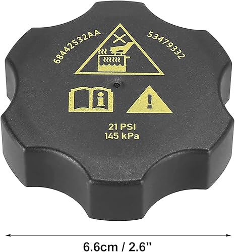 Miniatura 3 de X AUTOHAUX Tapa de recuperación de depósito de refrigerante del radiador para Chrysler para Jeep para Dodge para Ram 2013-2021 reemplaza 68442532AA