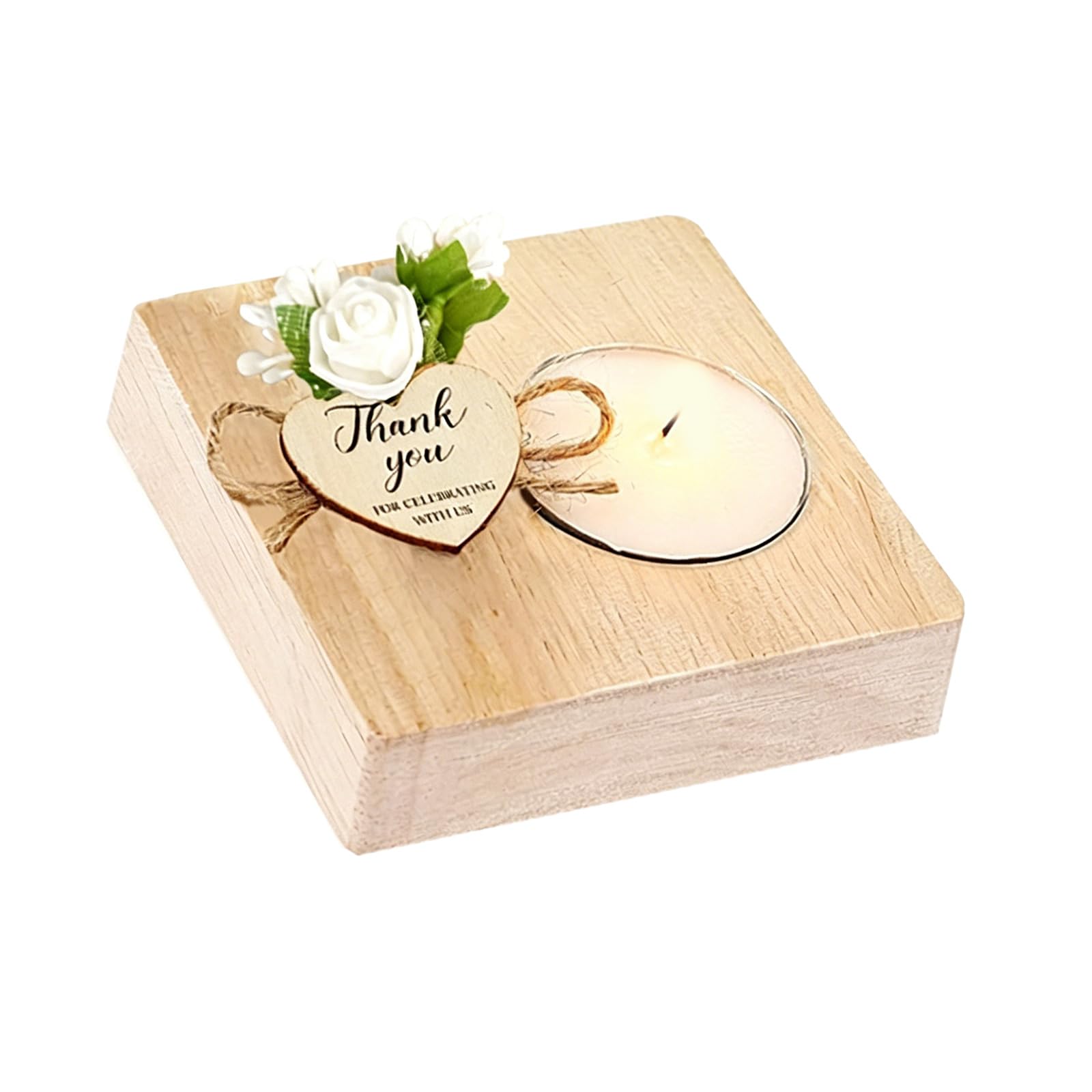 Tsophreniq Bridal Shower Tray Artistic Candlestick Tea Light Stand with Wood Texture for Table Shelf Decoration Wooden Tea Light Owner