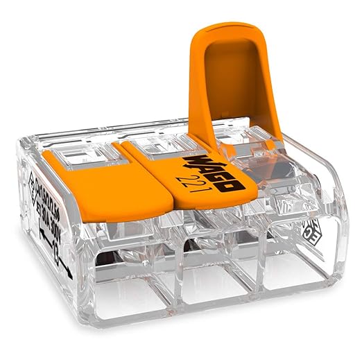 WAGO Connection Terminals 221-613 | 3 Conductors, up to 6 mm², Pack of 30, Compact Cable Connectors with Levers for All Conductor Types Worldwide, Confirmed Application Safety