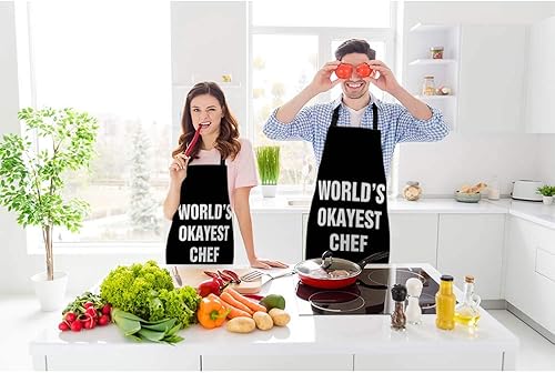 Miniatura 10 de Beabes Delantal azul claro del babero del delantal de la cocina del tartán a cuadros para el hogar del restaurante del chef