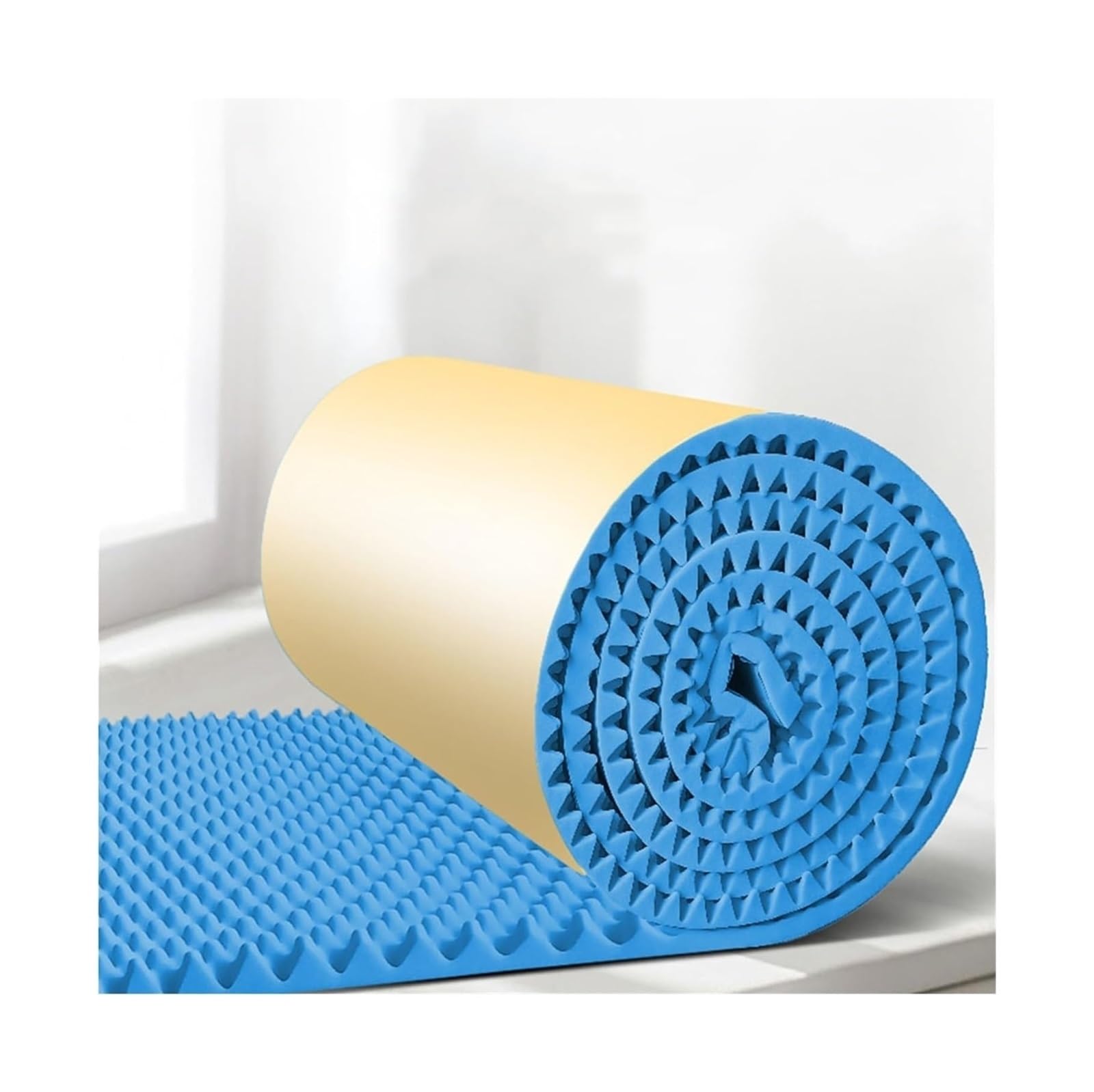 Espuma De Insonorización De Aislamiento De Sonido De 5 M/Rollo, Alfombra Acústica De Estudio Autoadhesiva De 5 Cm De Espesor, Algodón De Aislamiento De Sonido Cancelación De Ruido Ignífugo(Blue