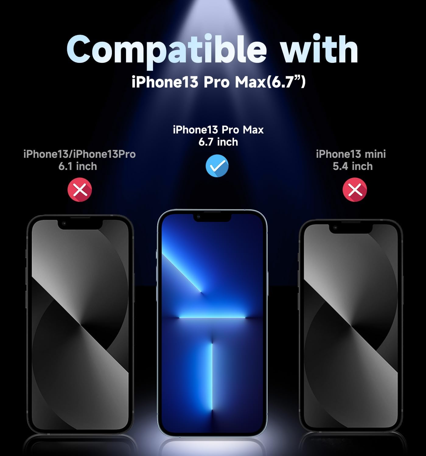 MAGIC JOHN 2 Pack for iPhone 13 Pro Max/iPhone 14 Plus 6.7 inch Privacy Glass Screen Protector - Image 2