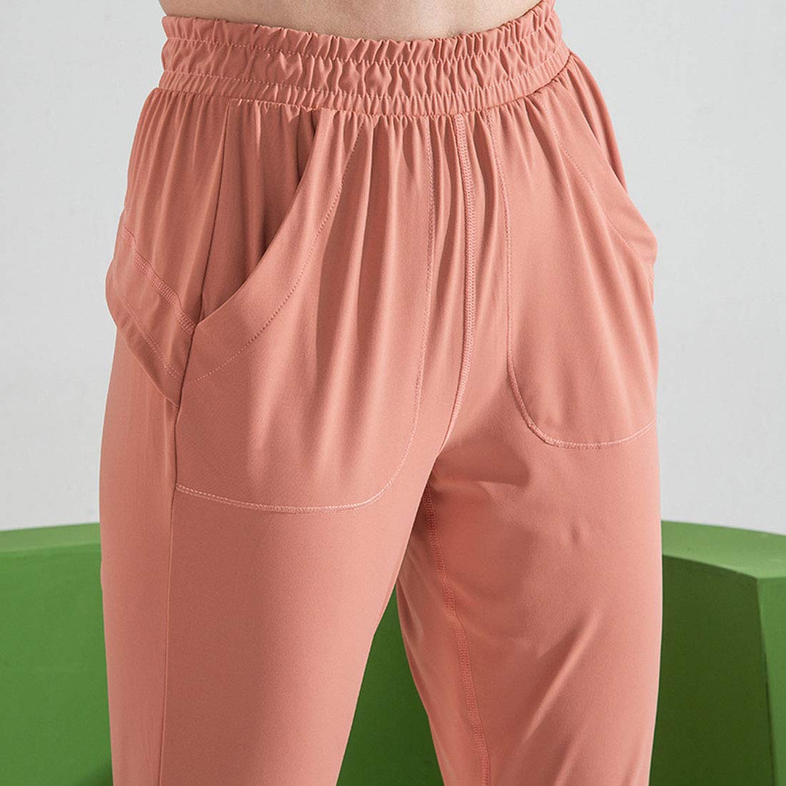 Moda Mallas Pantalones Deportivos Leggings Mujer, Pantalones De Yoga con Bolsillos, Pantalones De Chándal para Mujer, Ocio Transpirable Suelto, Pantalones De Pierna Cerrada Elegante