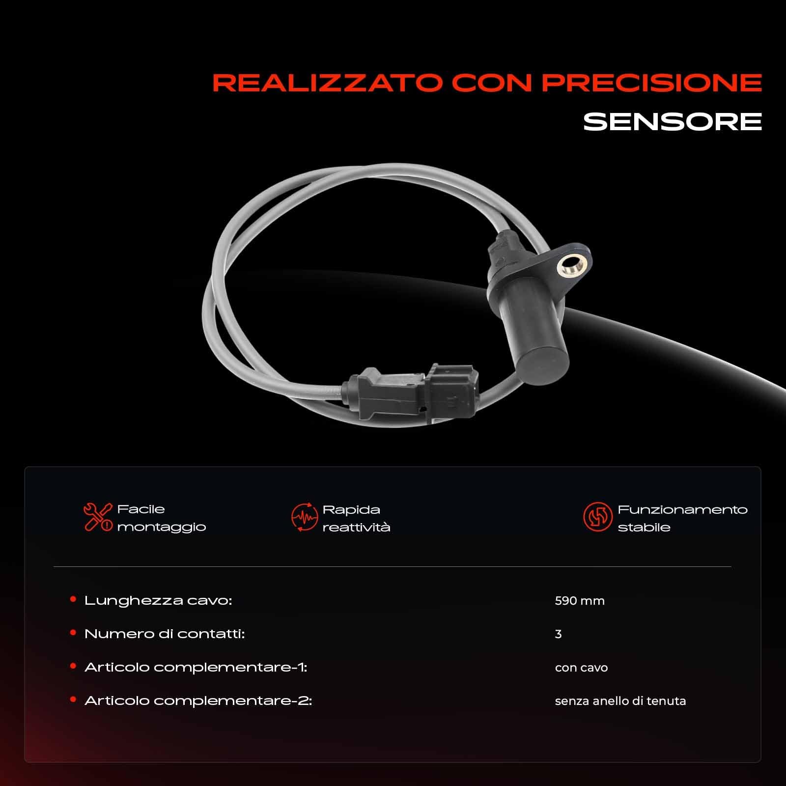 Frankberg Posizione dell'albero Motore Sensore dell'albero Motore Compatibile con Doblo Furgone/MPV 223 Doblo MPV 119 223 Stilo 192 Stilo Multi Wagon 192 Multipla 186 Replace# 46442091