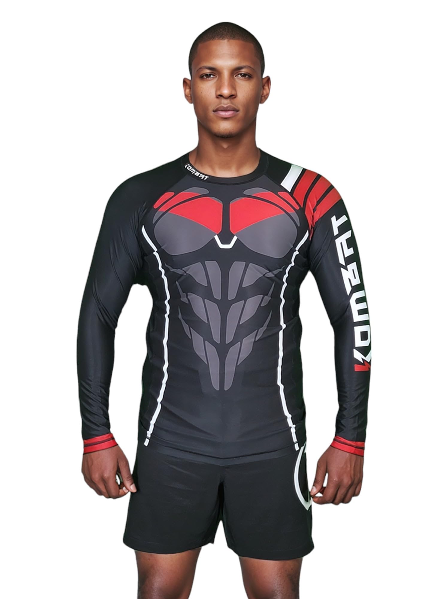 kombat usa Rash Guard for Men Knight Wing | Mens Long Sleeve Rash Guard | Compression Shirt | BJJ Rash Guards for Men-picture-15