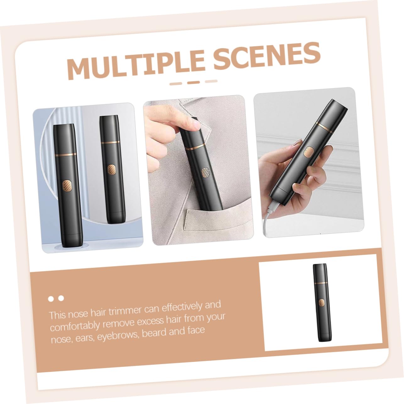 TOVINANNA Nose Hair Grooming Trimmer Portable for Women Precision Cutting Water-Resistant Design Rechargeable