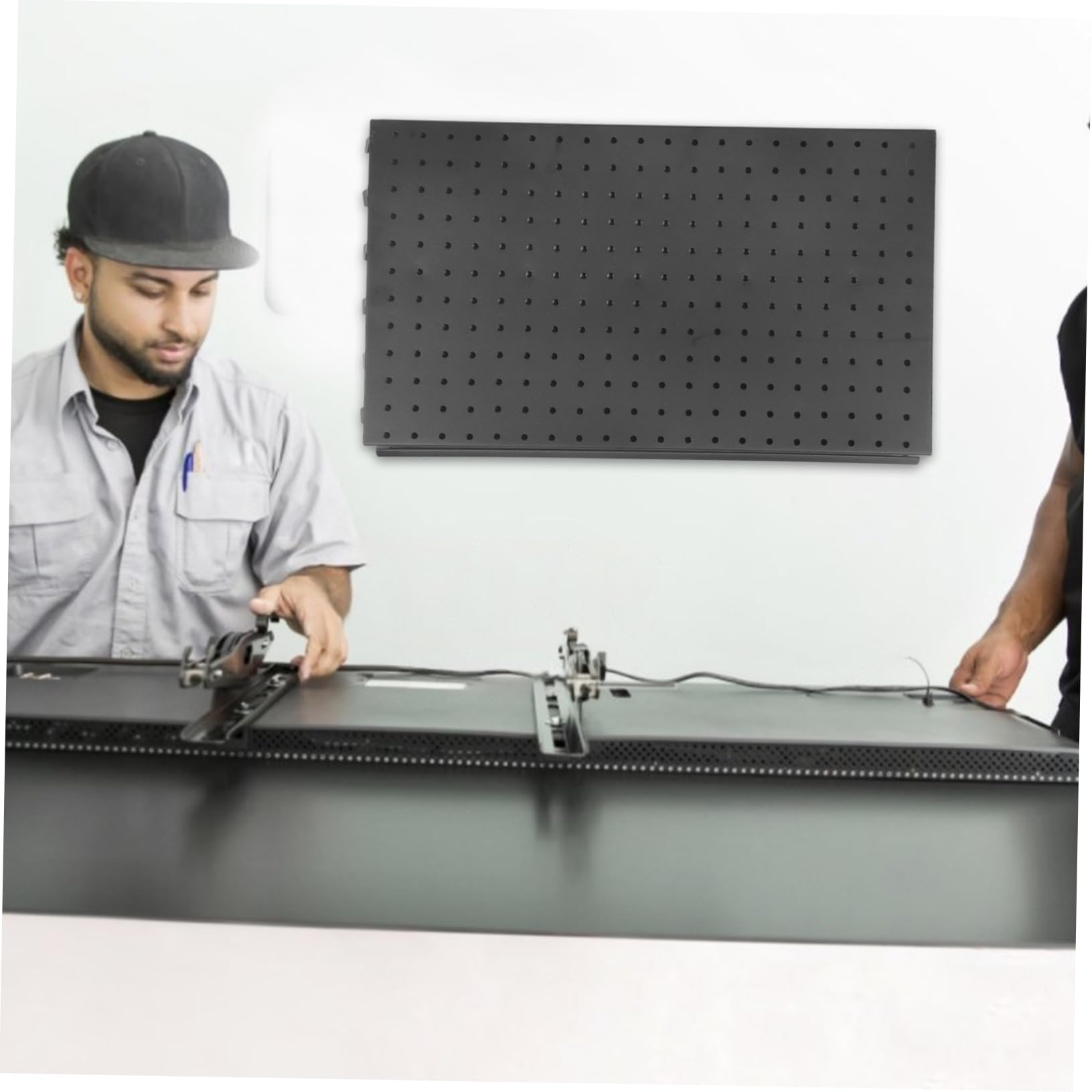 IWOWHERO Peg Hole Board Wall Panel for Workbench Simple Design Utility Storage Panel Garage Shelves