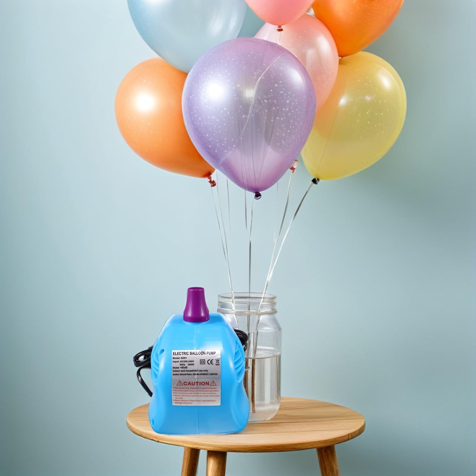 Gonfiatore Elettrico per Palloncini a Foro Singolo 13000pa Blu