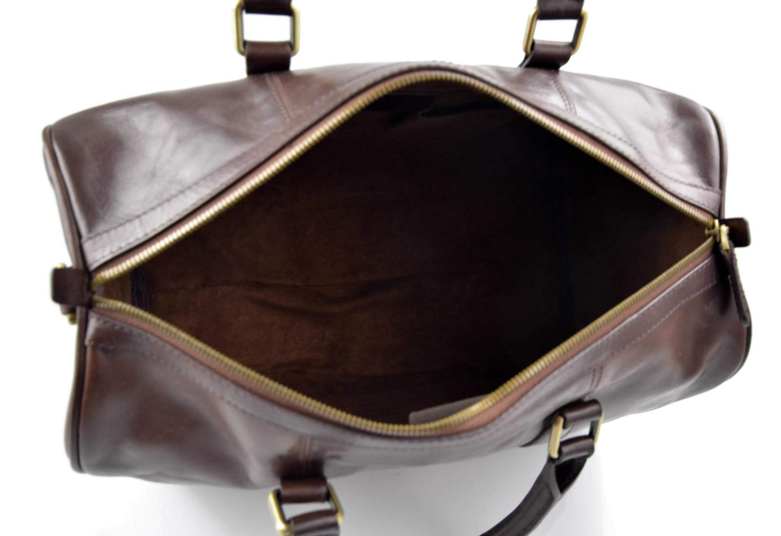 Bolsa de viaje pequeño bolsa cabina cuero bolso hombres mujeres bolso deportivo bolso de mano bolso de espalda en cuero maletín marron oscuro