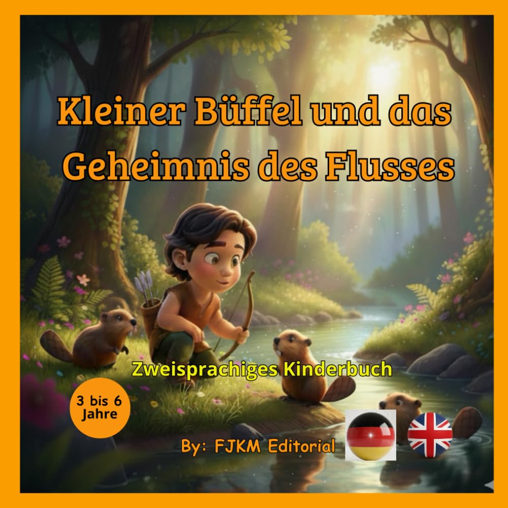 Kleiner Büffel und das Geheimnis des Flusses (Zweisprachiges Kinderbuch): Deutsch-Englisch Bilderbuch (3-6 Jahre): Mein erstes Lernset mit ... 50 Aktivitätsseiten zum Ausmalen und Lernen