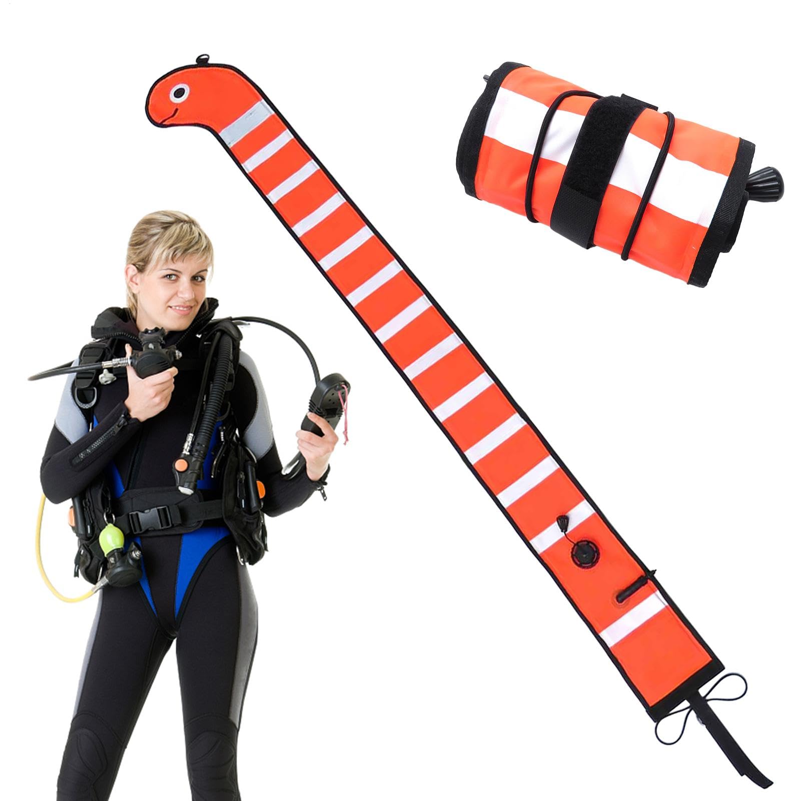 Signalboje für Taucher – Reflektierendes Design mit Tieren, hochsichtbare Nylonboje | 1,8 m x 15 cm, Boje aus Nylon von mur