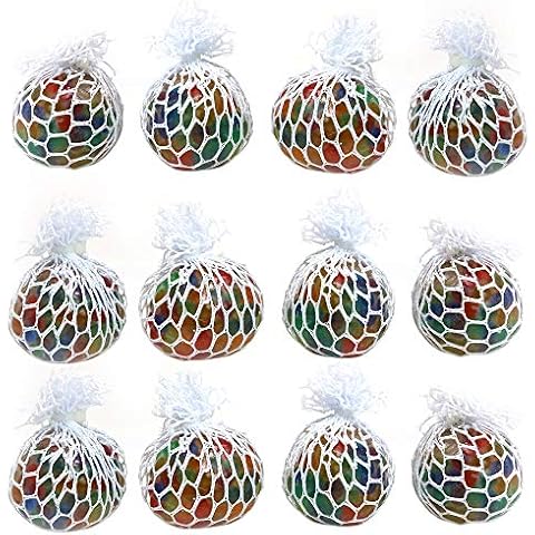 Big Mo's Toys Mesh Balls - Squishy Fidget Balls Stress Reliever Party Favours - 12 Pack Cover