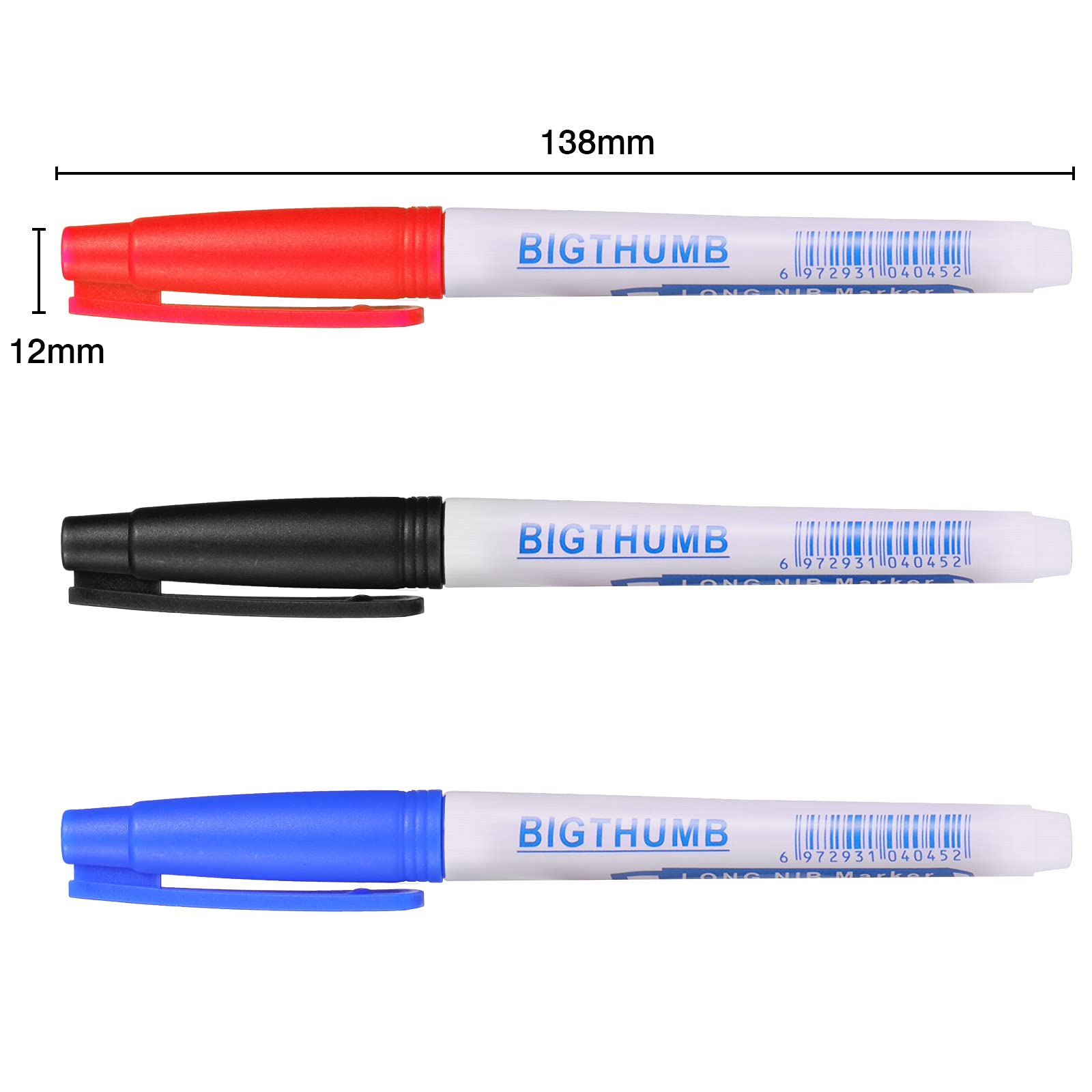 Pennarelli Per Fori Profondi - 6 Pezzi Punta 30mm - Blu/Nero/Rosso - Per Falegnami E Fai-Da-Te - Foto 8