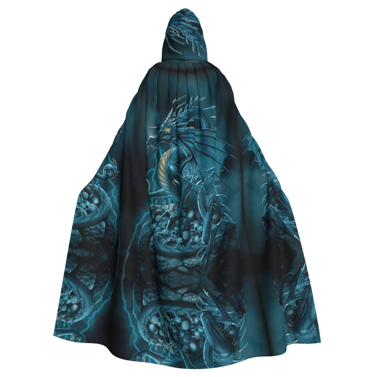 Skull Dragon Unisex Hooded Halloween Cloak Cosplay Halloween Christmas Fancy Dress Costumes For Adults