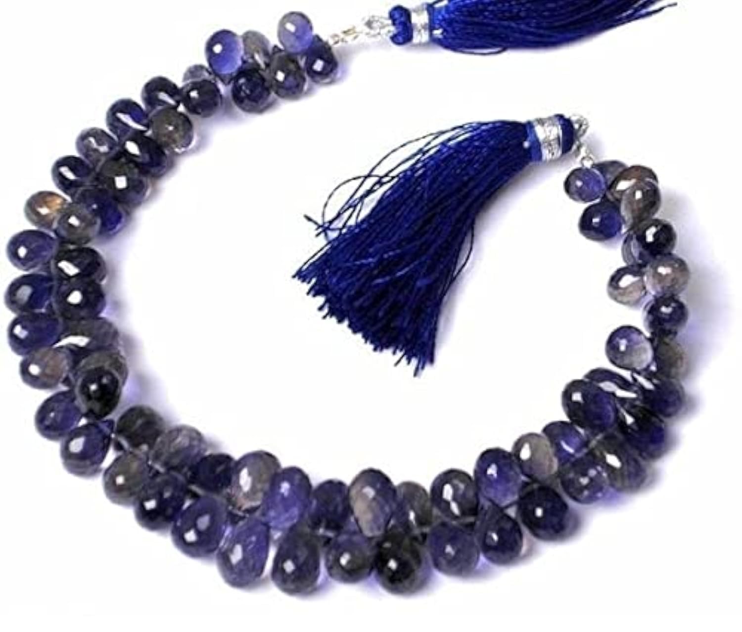 Iolite micro faceted tear drop en fil de 7 pouces pour bijoux