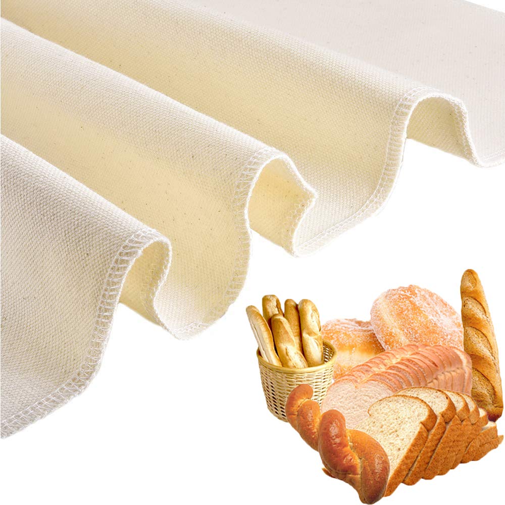 Bakers Dough Couche - 35.5" X 26" Professional Heavy Duty 100% Natural Flax Linen Large Bread Proofing Cloth for Baking French Bread, Baguettes, Loaves, Ciabatta