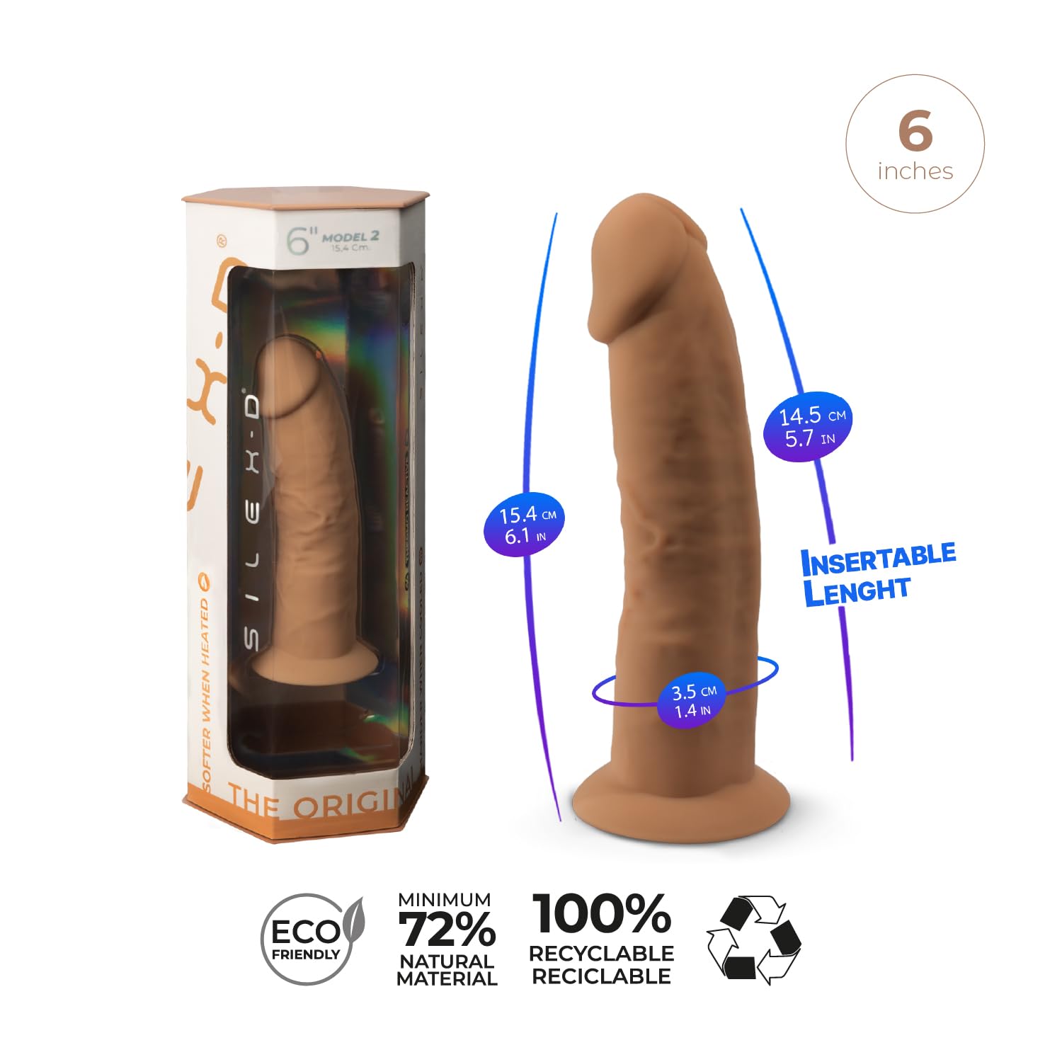 DILDO DUAL DENSITY SILICONE MOD. 2-6