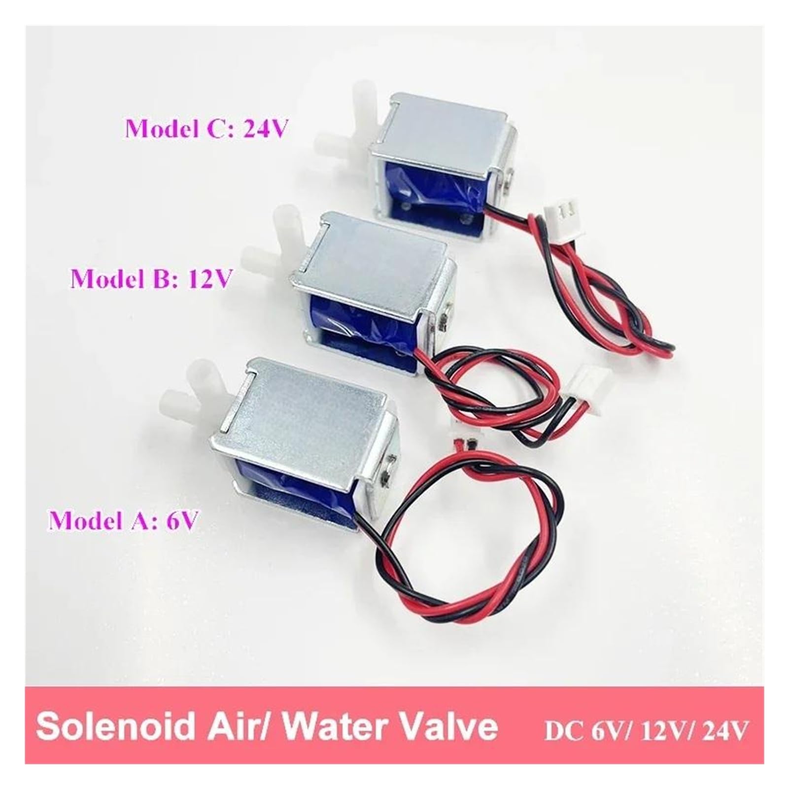 Alto rendimiento Mini válvula de aire eléctrica, válvula de agua, CC 6 V, 12 V y 24 V, control normalmente cerrado, N/C, 3, 5 o 10 unidades Accesorios de bricolaje(10pcs,Model A 6V)