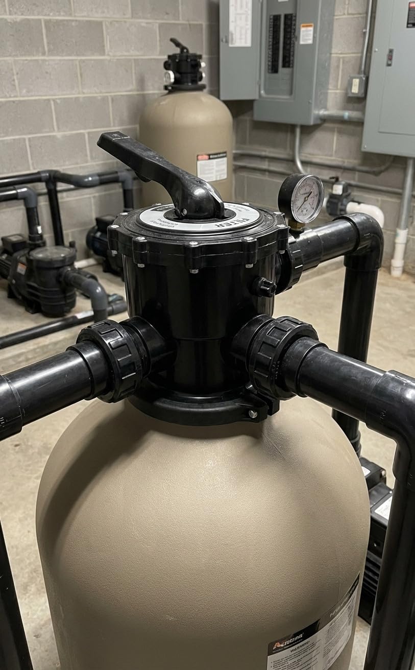 Valvula Selectora Bayoneta para Filtro y Depuradora de Piscina 2" | Valvula Multivia Universal Entrada Lateral Salida en Base | Valvula Tornillo Sin Enlace a Filtro