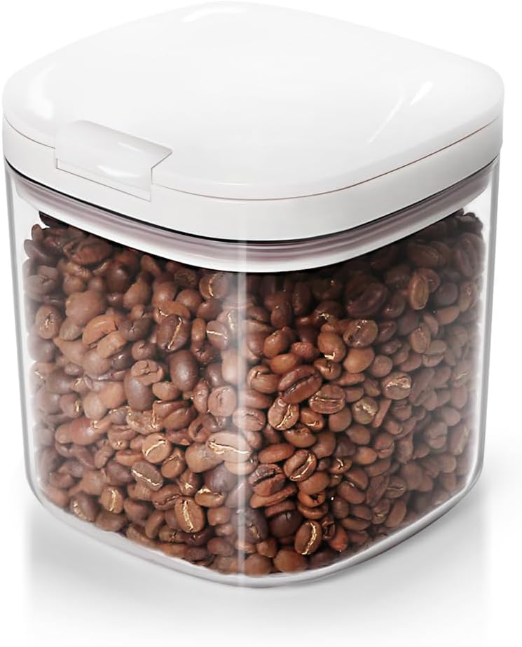 LivLab Mker 1 Qt Pop-Top Cereal Storage Container, White