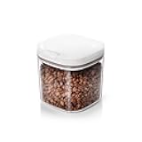LivLab Mker Cereal Containers with Pop Lid - 1.0L/1.0 Qt Food Storage Dispenser Grain Bin for Candy, Grain, Rice and Snacks, Household for Kitchen Pantry Organization, White
