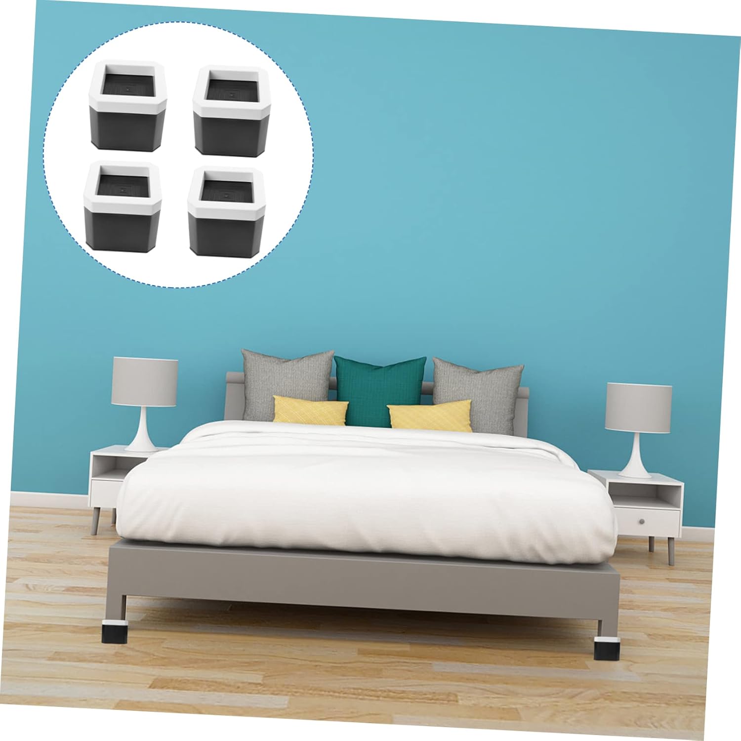 Mikinona 4pcs Heavy Duty Bed Risers Non- Heightening Pads for Furniture Table Lifter for Sofa Bed Desk and Cabinet for Use