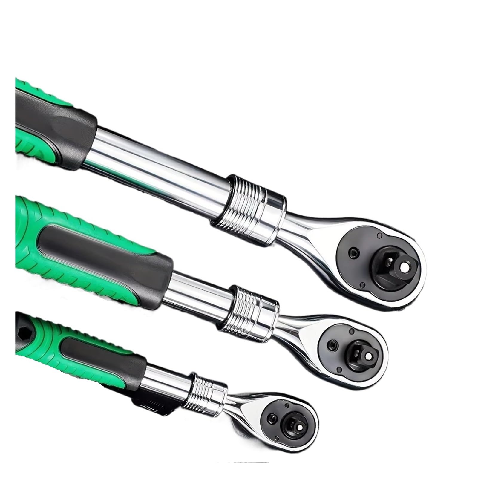 Generico Chiave a cricchetto reversibile a 72 denti | Attacco 1/4,3/8,1/2", manico telescopico, cricchetto reversibile, sgancio rapido