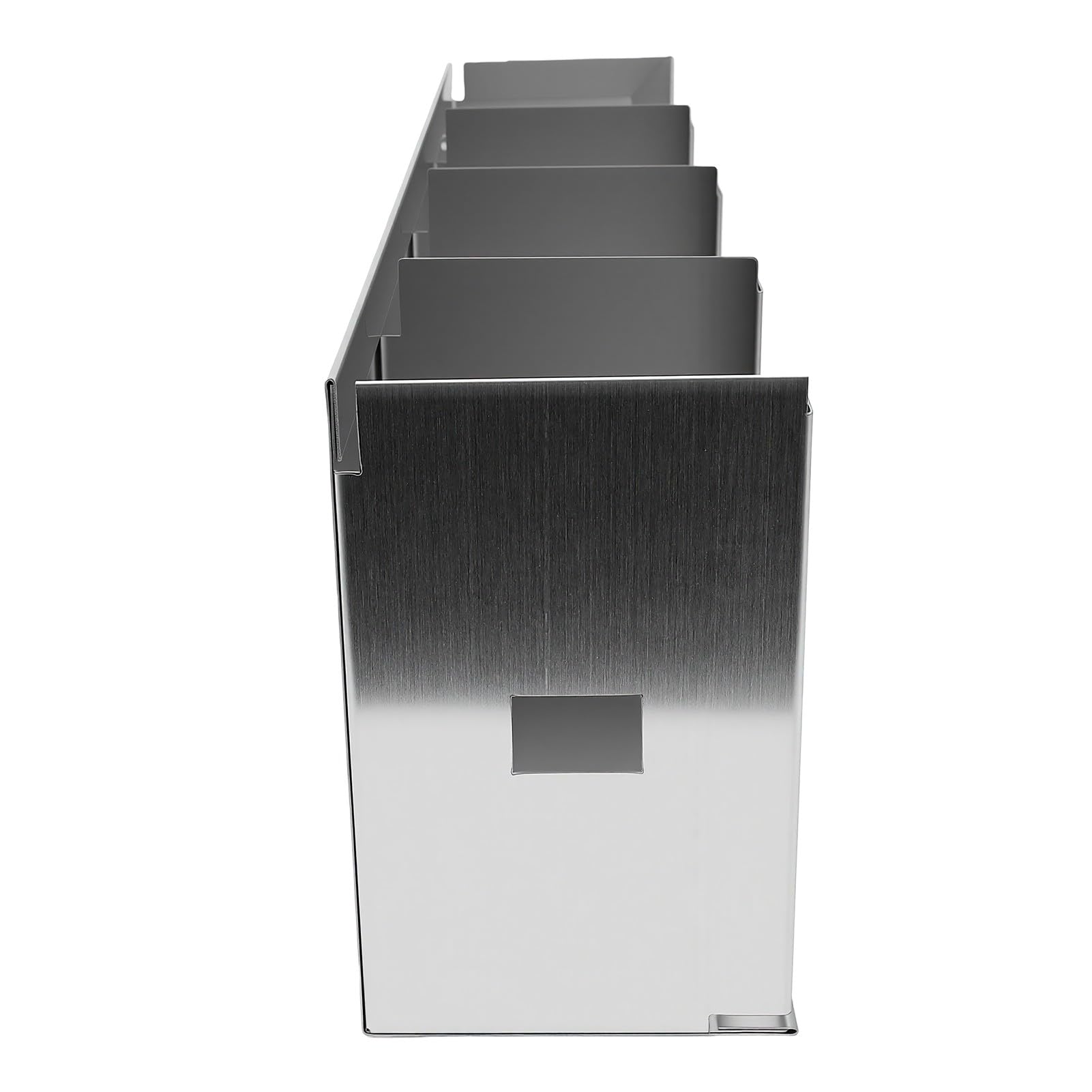 Pssopp Organizador de Tapas de Almacenamiento de Cocina, Compartimentos Ajustables, Taza de Acero Inoxidable, Organizador de Tapas de Tazas de Acero Inoxidable (4 cuadrícula)