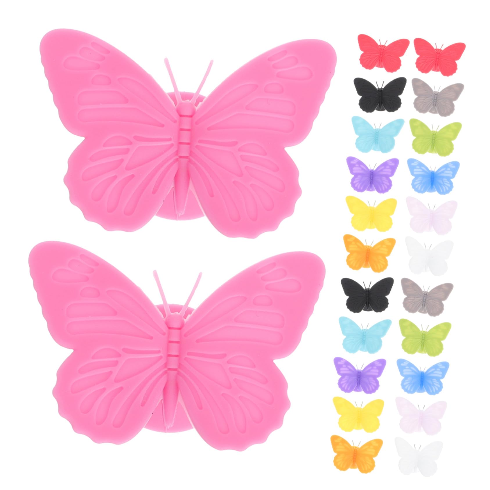 24 Pezzi Segna Bicchieri in Silicone con Ventosa Identificatori Farfalla Rimovibili per Vino e Cocktail Marcatori Riutilizzabili per Feste Matrimoni e Bar