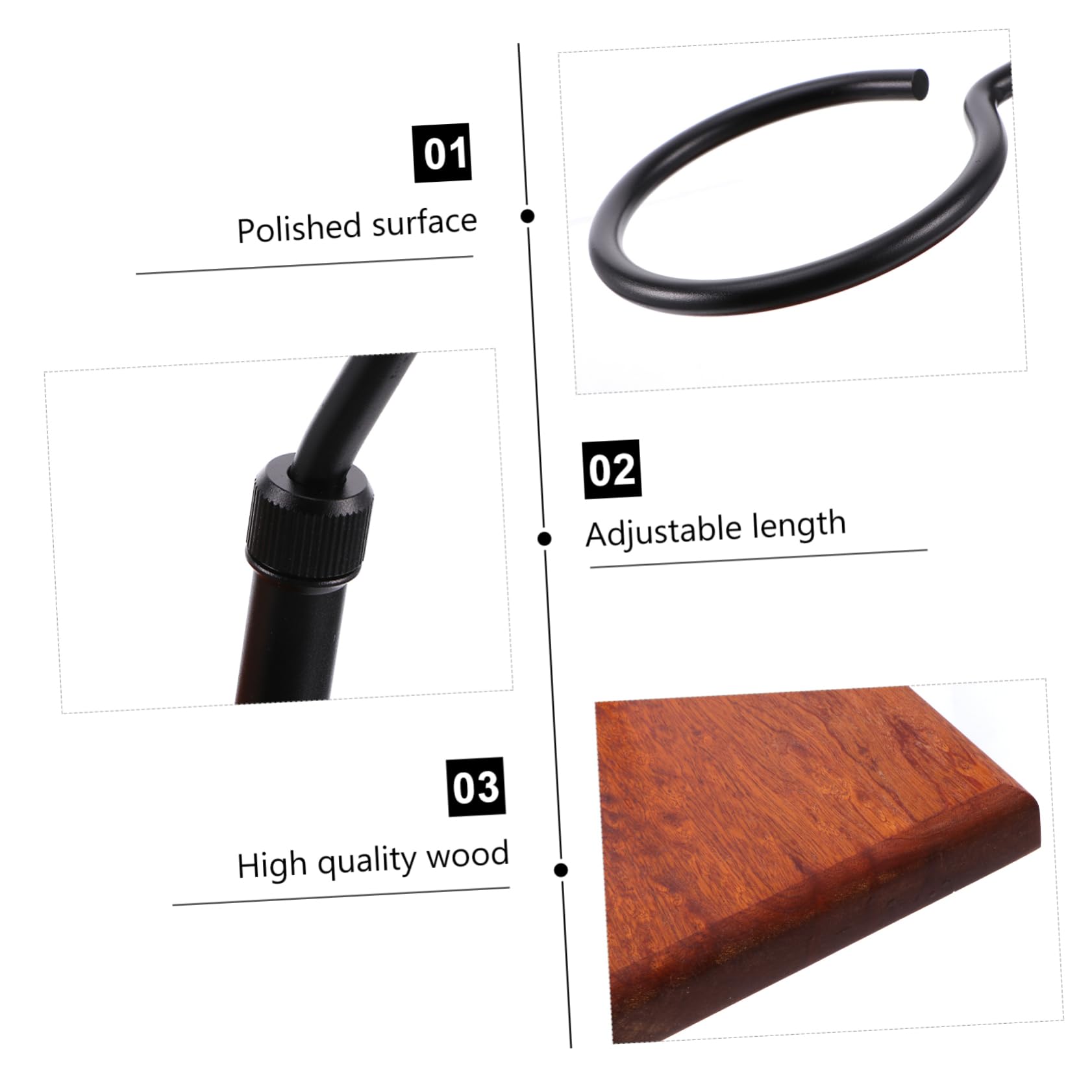 Veemoon Soporte Ajustable sin Electricidad, Fácil de Limpiar de Madera y Aluminio para Filtro de Café Manual Adecuado para Preparar Café Suave en Casa