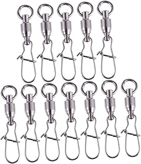 INOOMP 20pcs High Bearing Swivel Fishing Snaps Swivels Fishing Tackle Fishing Hooks Saltwater Fishing Swivels Outdoor Tools Rolling Swivels Fishing Snap Swivels Stainless Steel Clip