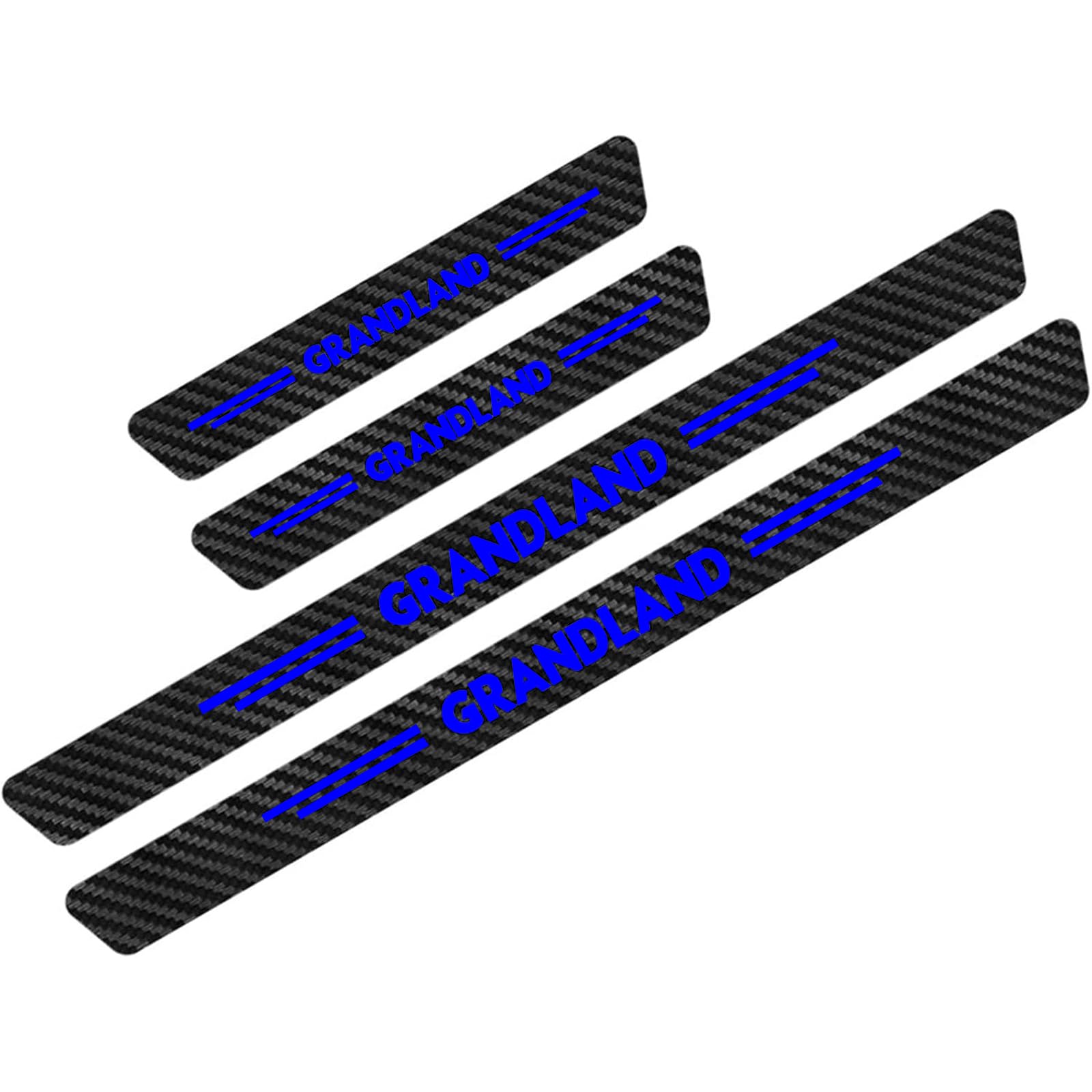 Klhywen Blue 4Pcs Car Door Sill Protector Strips Carbon Fiber Threshold Protective Film Kick Plate Cover Sticker For Op-El Grandland Car Accessories,