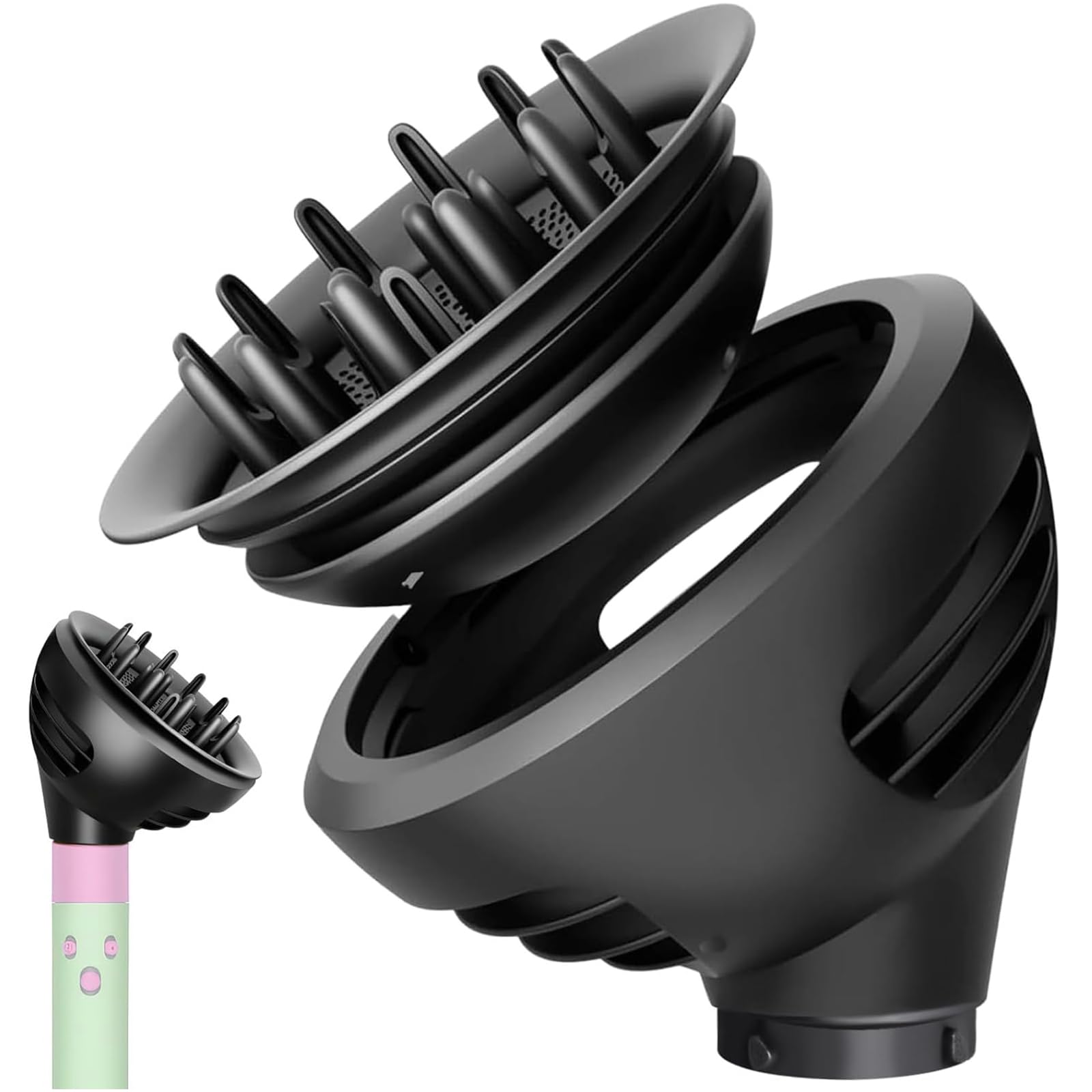 Diffusore per Dyson Airwrap, Asciugacapelli, Diffusore Capelli Ricci Universale per HS01 HS05 HS08, 2 in 1 Embocco, Styling Aria, Asciugatura Rapida, Portatile Diffusore Phon