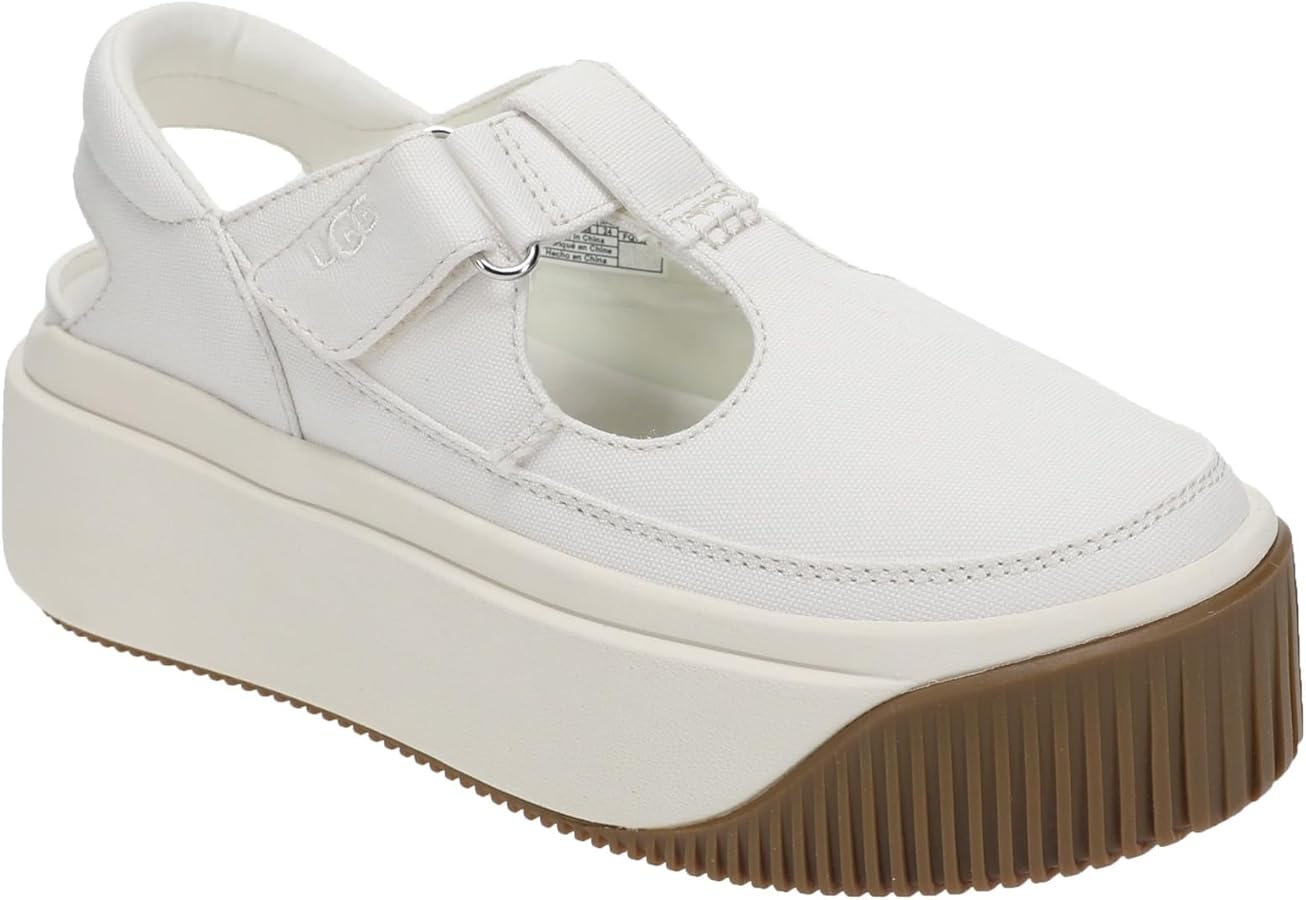 Amazon.com | UGG Women's Ez Duzzit T Strap Shoe, White, 7