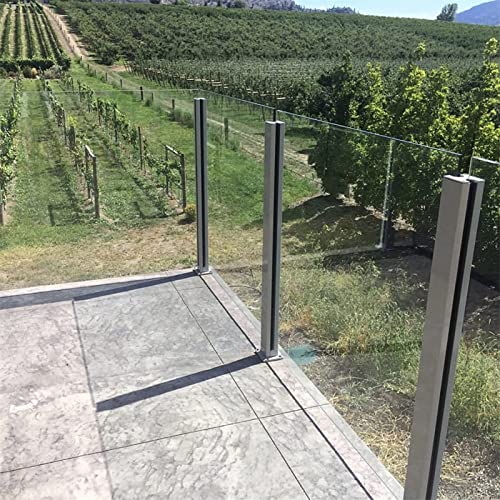 Fixation panneau verre sans perçage avec poteau carré 65cm - 3
