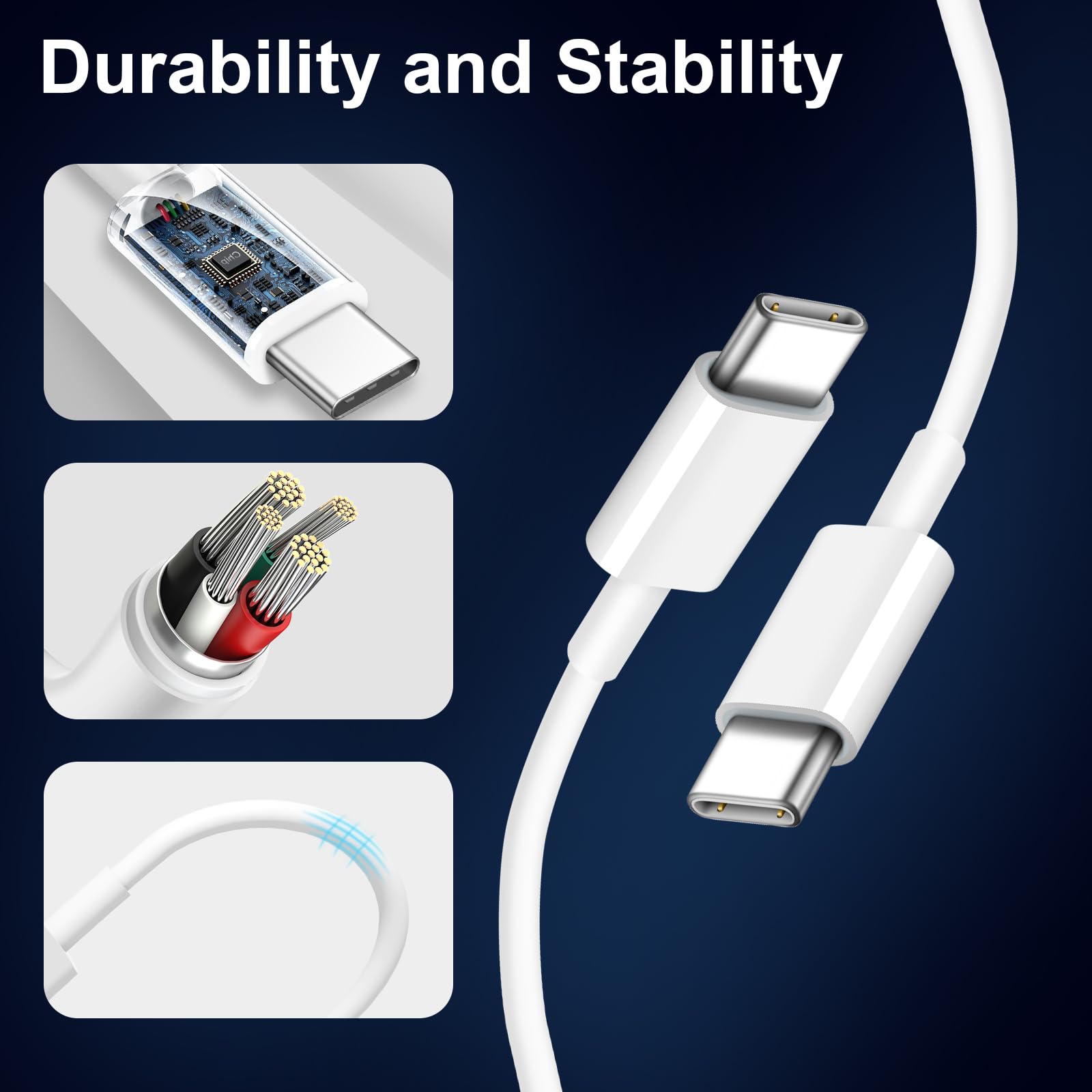 Ładowarka samochodowa do iPhone'a 15 [certyfikat MFi] 43 W podwójny port USB C adapter ładowarki samochodowej z kablem szybkiego ładowania USB-C na C do iPhone'a 15/15 Plus/15 Pro/15 Pro Max/14/13/12,