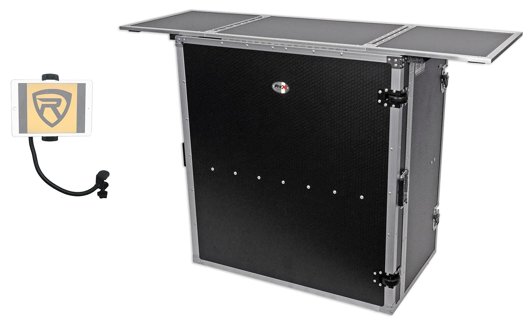 Audiosavings Bundle: (1) ProX XS-DJSTN Portable Foldout Mobile DJ Combo Table Desk Facade w/Wheels Bundle with (1) Rockville iStand G20 20