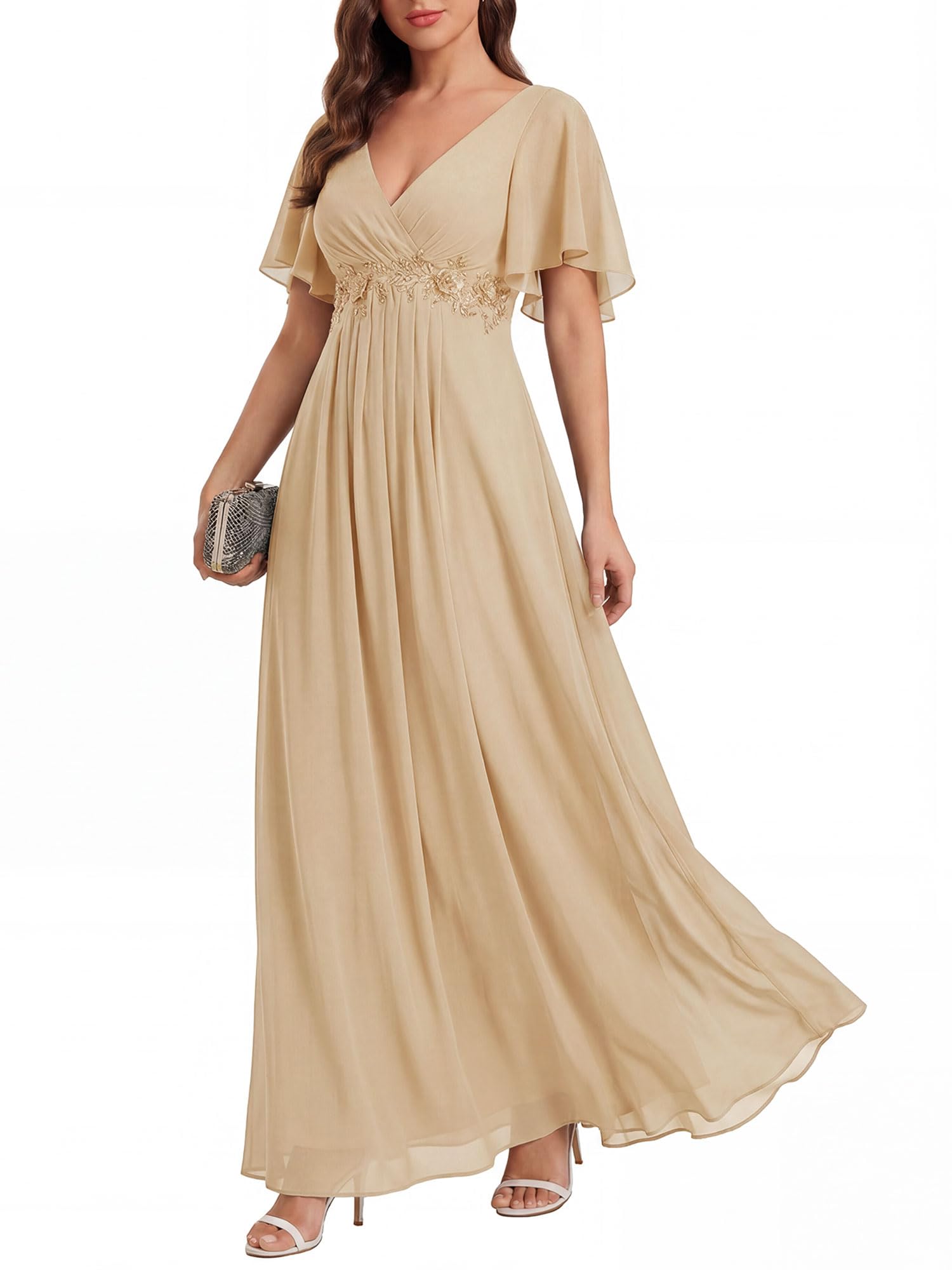 Ever-Pretty Women's Chiffon V-Neck Mother of Bride Dress