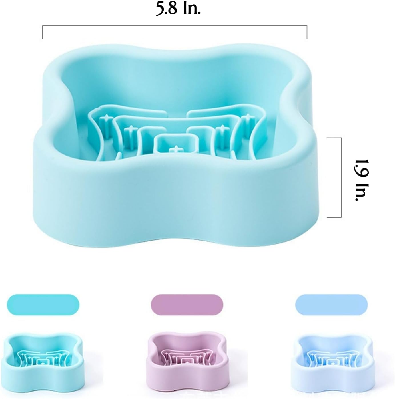 Cat Dog Slow Feeder Set Flower Texture Bowl & Pineapple Puzzle Toy Macaron Colors Food Grade Silicone Easy to Clean Anti-Slip Base Pet Accessories (Bowl+Toy-2 2pcs)