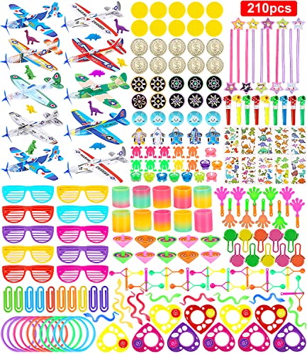 210 Pièces Jouets Assortiment pour Enfants,Anniversaire Party Favors Fête Cadeaux Anniversaire Enfants Anniversaire Enfant Cadeau Pinata Mixte Assortiment Jouet Prix du Trésor Cadeau pour Fille Garçon