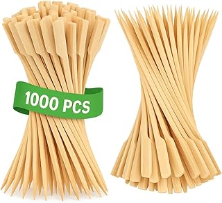 4.7 Inch Bamboo Skewers For Appetizers, 1000PCS Cocktail Picks, Fancy Fl...